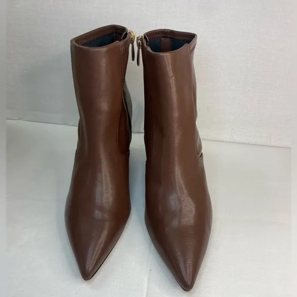 Franco Sarto‎ Women's Temira Side Zip Wedge Bootie Brown Ankle boots 8.5