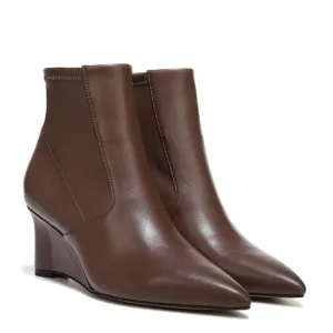 Franco Sarto‎ Women's Temira Side Zip Wedge Bootie Brown Ankle boots 8.5