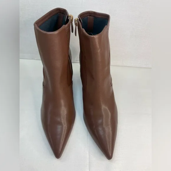 Franco Sarto‎ Women's Temira Side Zip Wedge Bootie Brown Ankle boots 8.5
