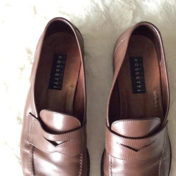 Fratelli Rossetti 100% Soft Calf Leather Chestnut Penny Loafers Size 9 Gorgeous
