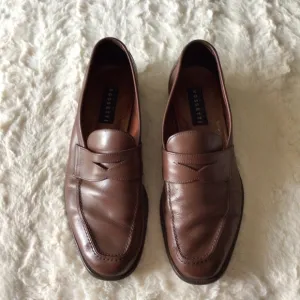 Fratelli Rossetti 100% Soft Calf Leather Chestnut Penny Loafers Size 9 Gorgeous