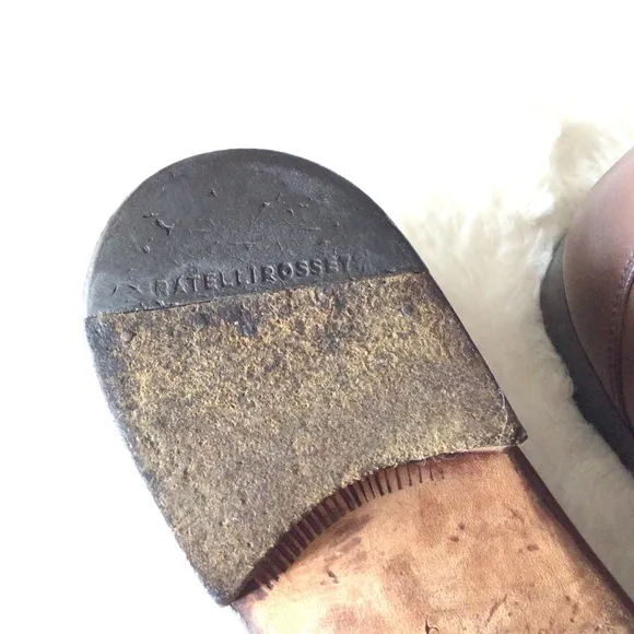 Fratelli Rossetti 100% Soft Calf Leather Chestnut Penny Loafers Size 9 Gorgeous