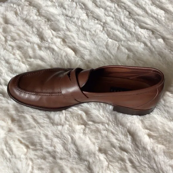Fratelli Rossetti 100% Soft Calf Leather Chestnut Penny Loafers Size 9 Gorgeous