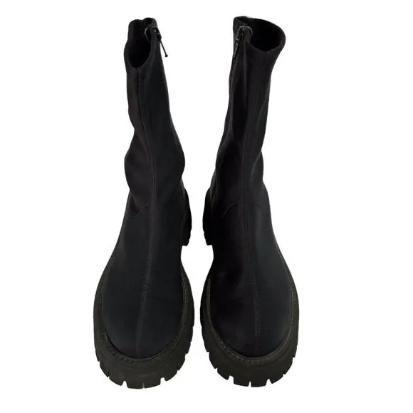 Free People Alaina Chunky Platform Lug Boots Size 39 Black Grunge Goth Emo