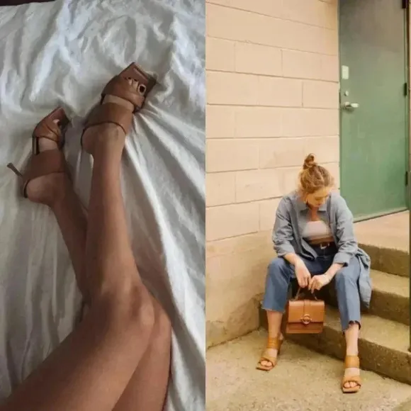 Free People Alohas Twist Strap Mule Sandals Brown Size 38 NWOT $190