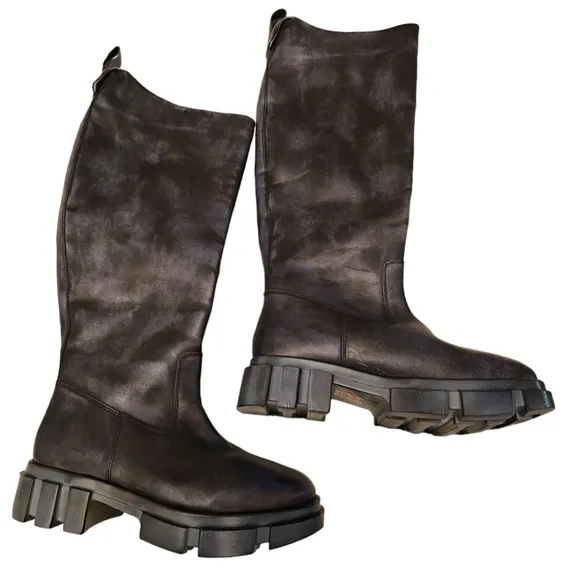 Free People Brooks Tall Leather Boots Size 37