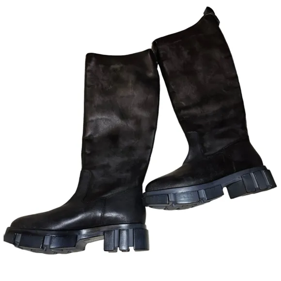 Free People Brooks Tall Leather Boots Size 37