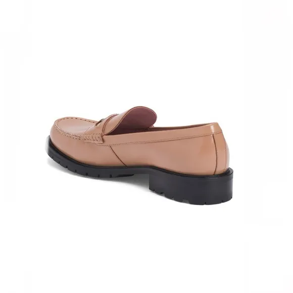 Free People Collection Leather Liv Loafers Taupe Camel Women’s EU Size 39