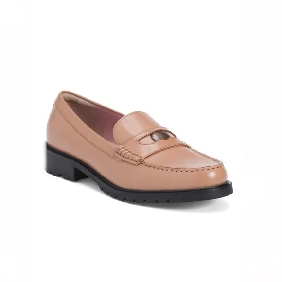Free People Collection Leather Liv Loafers Taupe Camel Women’s EU Size 39