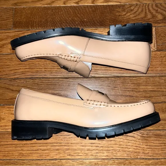Free People Collection Leather Liv Loafers Taupe Camel Women’s EU Size 39