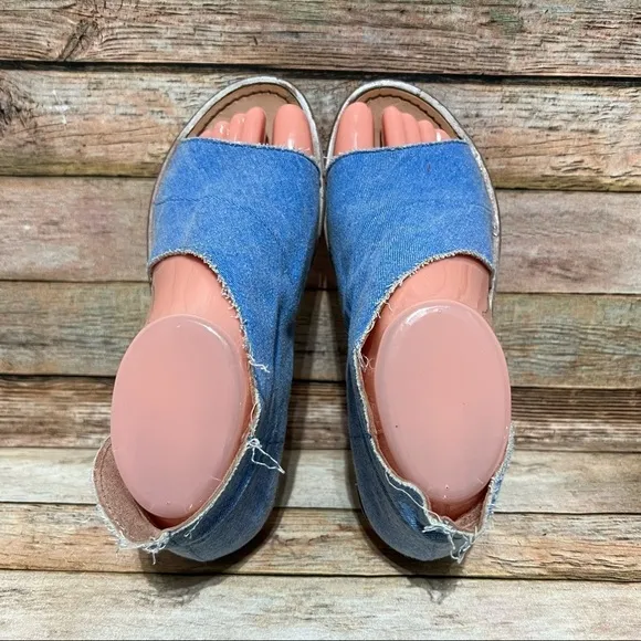 Free People Denim Open Toe Sandals
