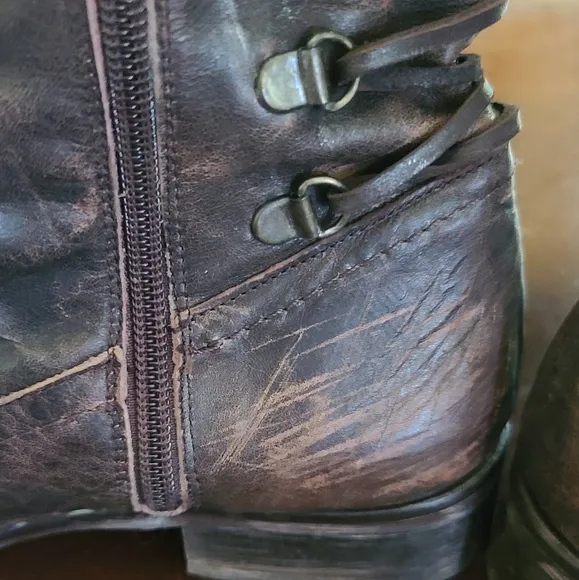 Free people distress Dark brown knee High leather boots