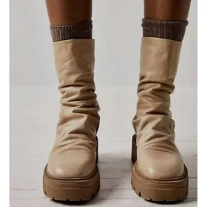 Free People Emma Ruched Boot Phantom Size 38.5 US 8.5 NEW