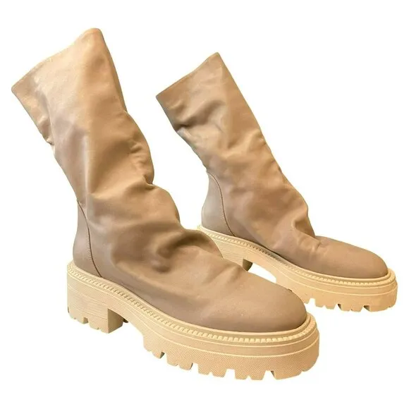 Free People Emma Ruched Boot Phantom Size 38.5 US 8.5 NEW