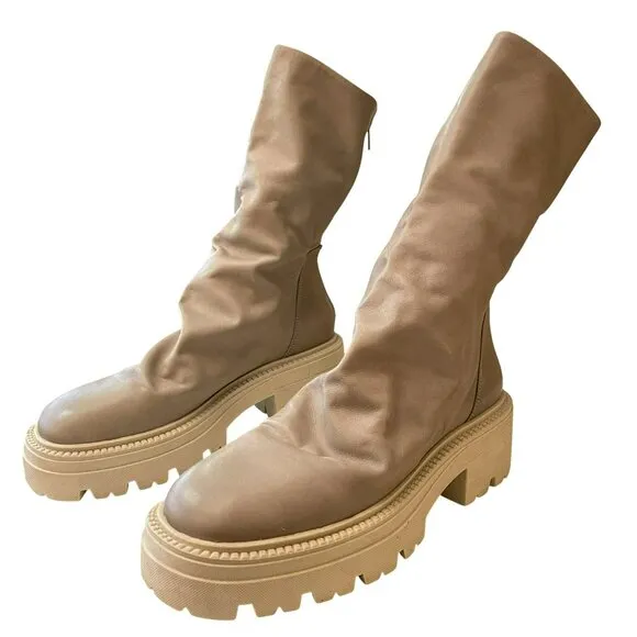 Free People Emma Ruched Boot Phantom Size 38.5 US 8.5 NEW