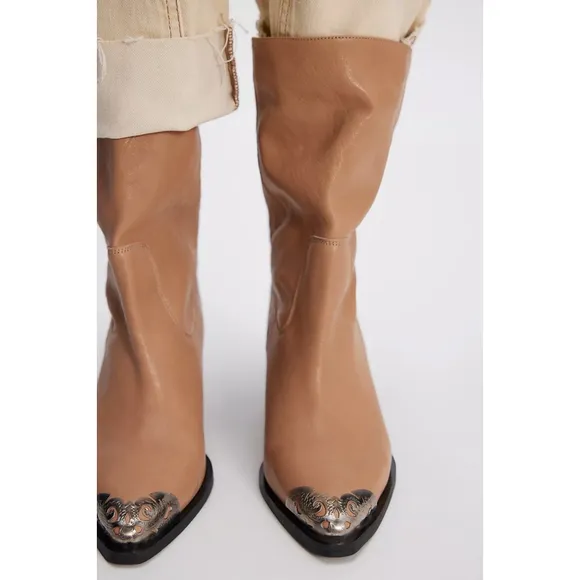 Free People Faster Filigree Boots in Camel Leather size 8