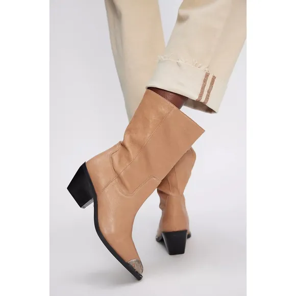 Free People Faster Filigree Boots in Camel Leather size 8