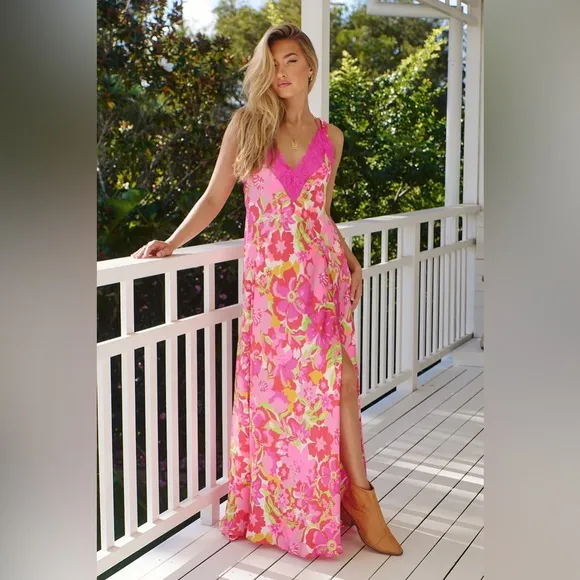 Free People Floral Bloom Lace Nightgown