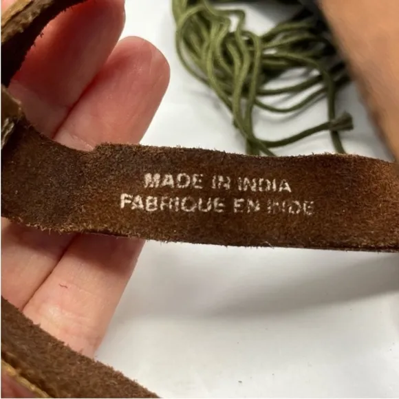 Free People Gladiator Sandals EU 38 (US 7.5) Brown Leather Lace-Up Tassel Flats