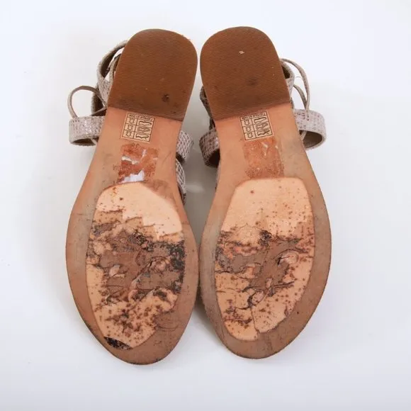 Free People Gladiator Snake Print Open Toe Sandals