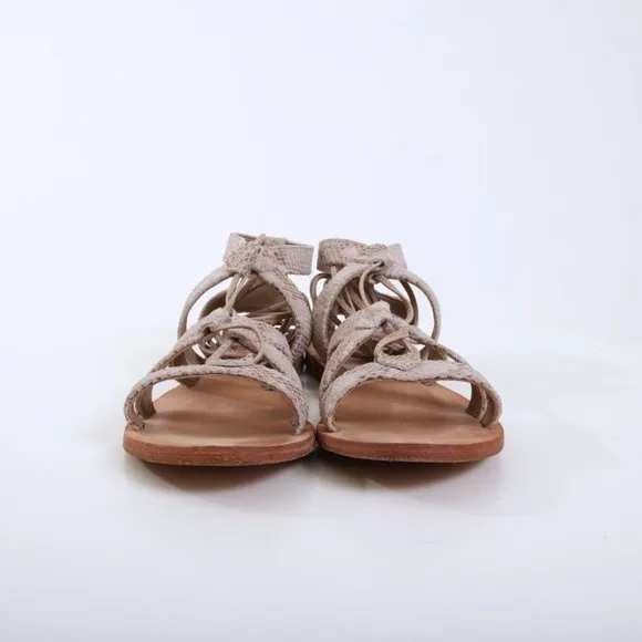 Free People Gladiator Snake Print Open Toe Sandals