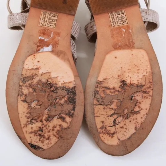 Free People Gladiator Snake Print Open Toe Sandals