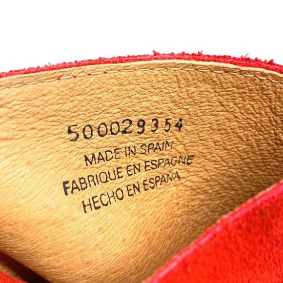 Free People‎ Glorieta Red Suede Rainbow Ombre Espadrille Wedge Sandals