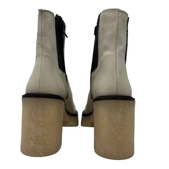 Free People James Chunky Heel Chelsea Boot White