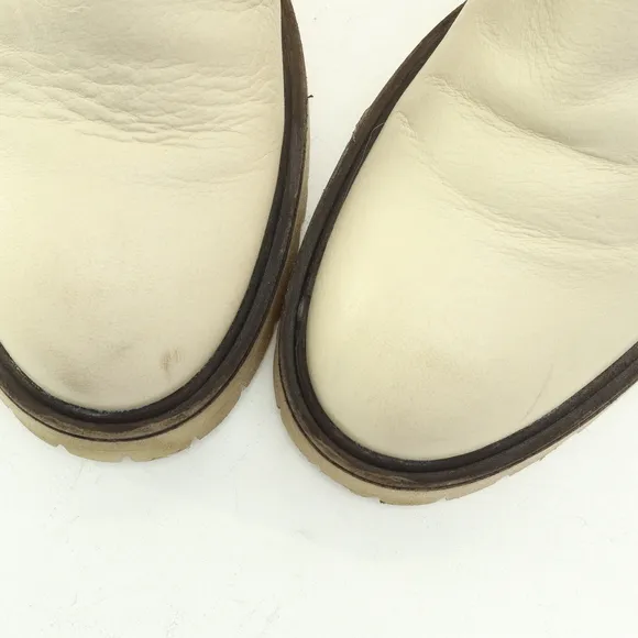 Free People James Chunky Heel Chelsea Leather Boots Women EU 38 White/Black