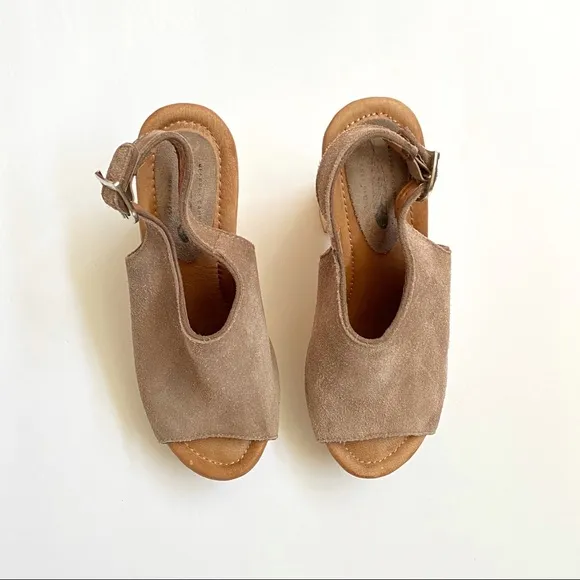 Free People Jeffrey Campbell sweet Jane taupe tan suede wood platform clog heels