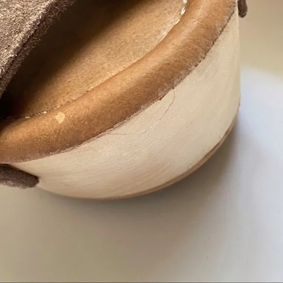 Free People Jeffrey Campbell sweet Jane taupe tan suede wood platform clog heels