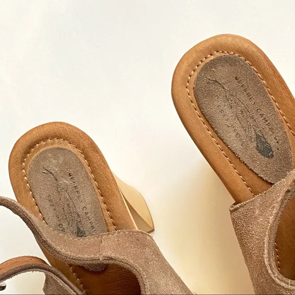 Free People Jeffrey Campbell sweet Jane taupe tan suede wood platform clog heels