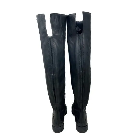 Free People Leather Brenna Black Over The Knee Boots