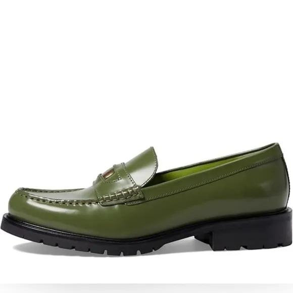 FREE PEOPLE Liv Penny Loafers in Green Apple 38.5