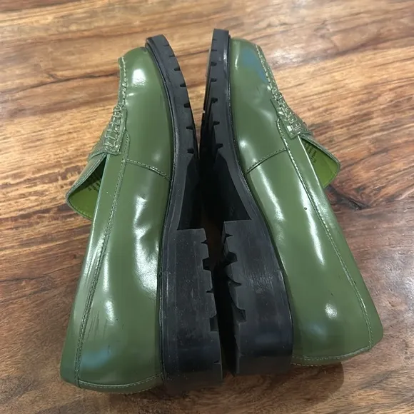 FREE PEOPLE Liv Penny Loafers in Green Apple 38.5