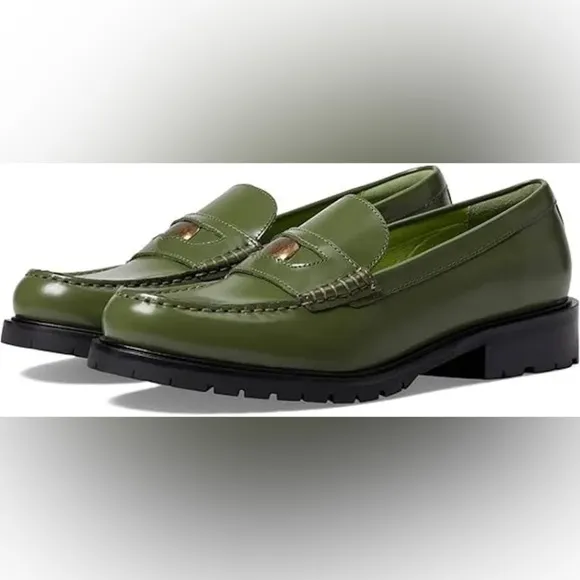FREE PEOPLE Liv Penny Loafers in Green Apple 38.5