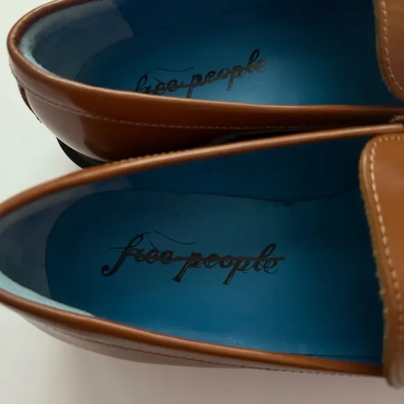 Free People Liv Womens Loafers Size 7.5 Brown Leather Classic New In Box