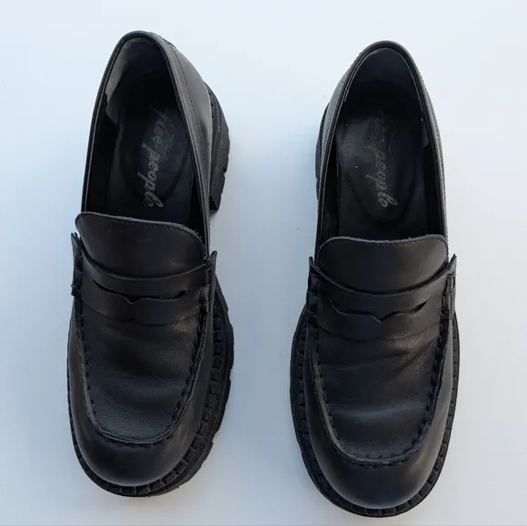 FREE PEOPLE Lyra Lug Sole Womens Platform Loafers Size 38