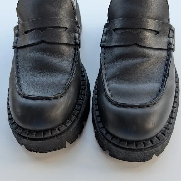 FREE PEOPLE Lyra Lug Sole Womens Platform Loafers Size 38