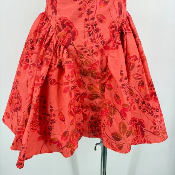 Free People Matilde Mini Dress Coral Combo, Sz Small, Romantic Boho Flirty Fun