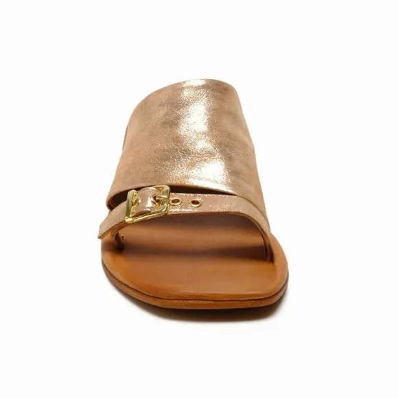 FREE PEOPLE Mila Minimal Flat Sandals / Rose Gold