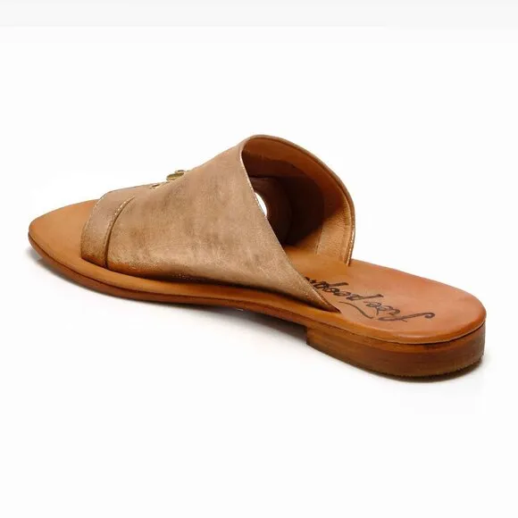 FREE PEOPLE Mila Minimal Flat Sandals / Rose Gold