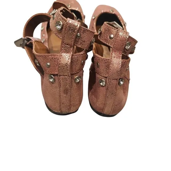 Free People Mystic Diamante frost pink studded flats size 9.5