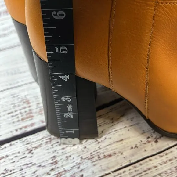 Free People Naomi Tall Leather Block Heel Boots size 10