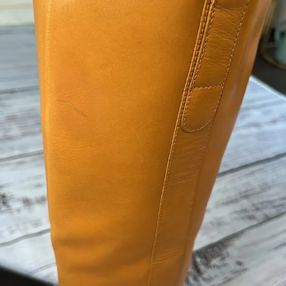 Free People Naomi Tall Leather Block Heel Boots size 10