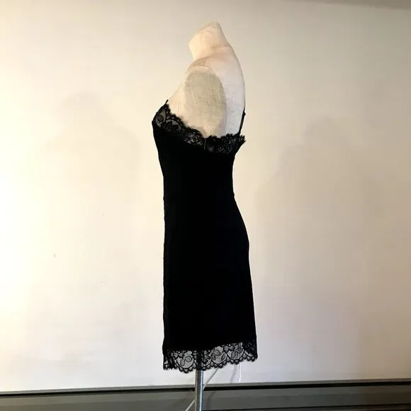 Free People NEW Lace Bodycon Dress Black &quot;Premonitions&quot; Large NWT
