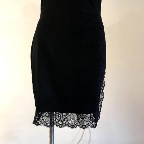 Free People NEW Lace Bodycon Dress Black &quot;Premonitions&quot; Large NWT
