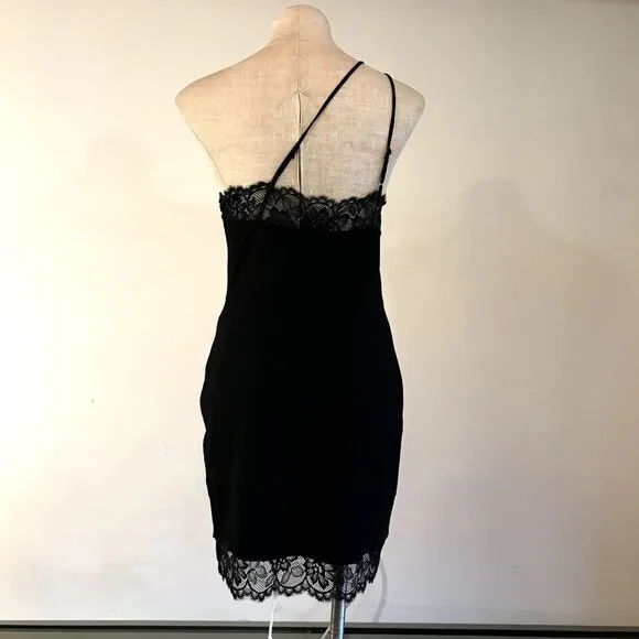 Free People NEW Lace Bodycon Dress Black &quot;Premonitions&quot; Large NWT
