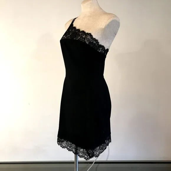 Free People NEW Lace Bodycon Dress Black &quot;Premonitions&quot; Large NWT