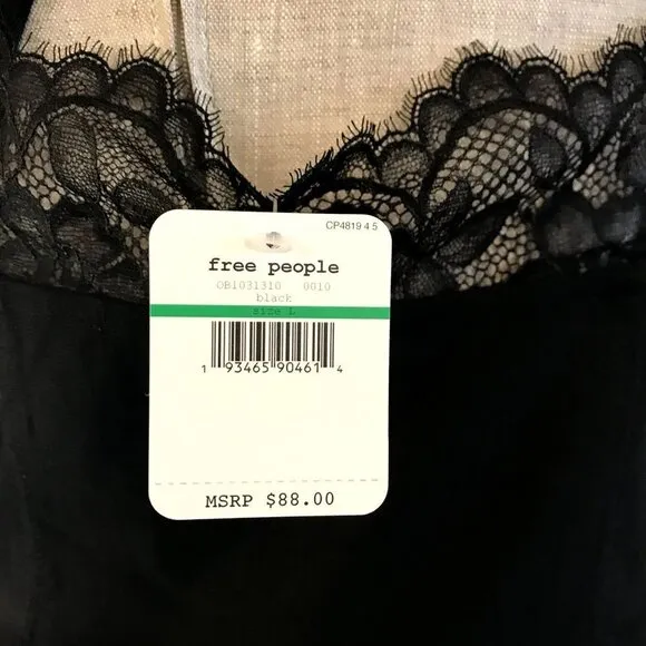 Free People NEW Lace Bodycon Dress Black &quot;Premonitions&quot; Large NWT